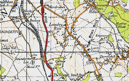 Old map of Loosley Row in 1947
