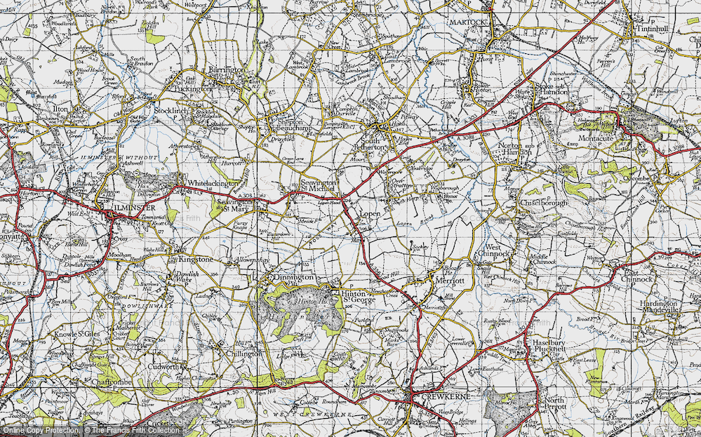 Old Map of Lopen, 1945 in 1945