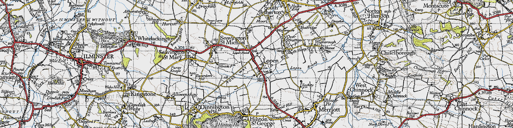 Old map of Lopen Head in 1945
