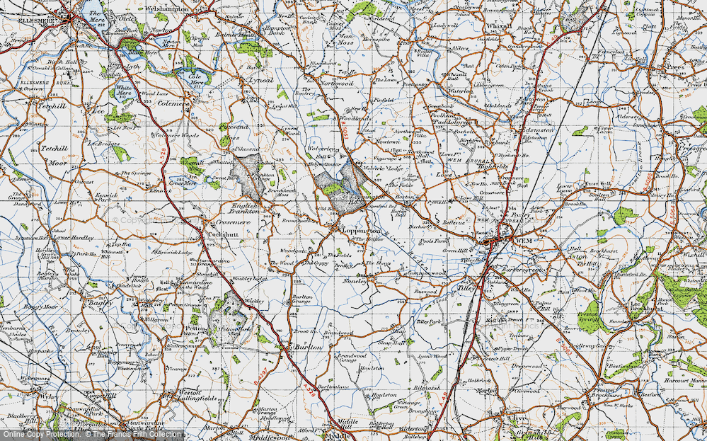 Old Map of Loppington, 1947 in 1947