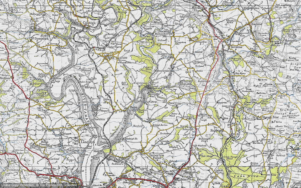 Old Map of Historic Map covering Bame Wood in 1946