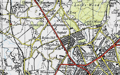Old map of Lord's Hill in 1945