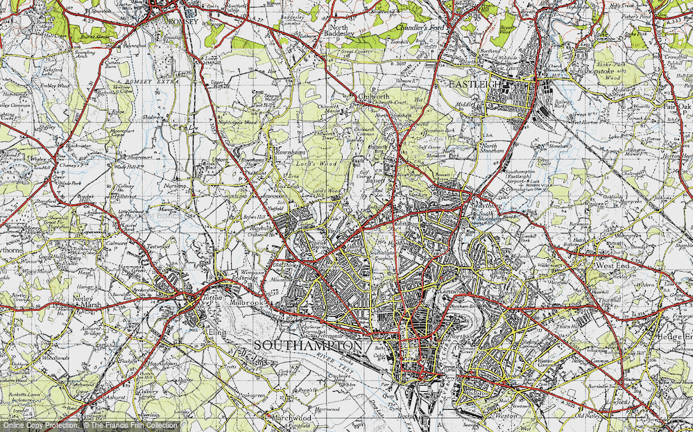 Old Map of Lordswood, 1945 in 1945