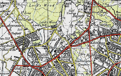 Old map of Lordswood in 1945