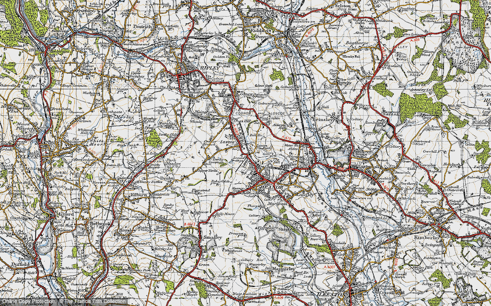 Old Map of Loscoe, 1946 in 1946