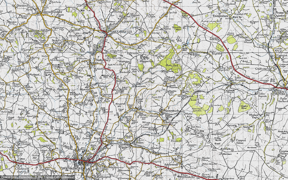 Old Map of Loscombe, 1945 in 1945