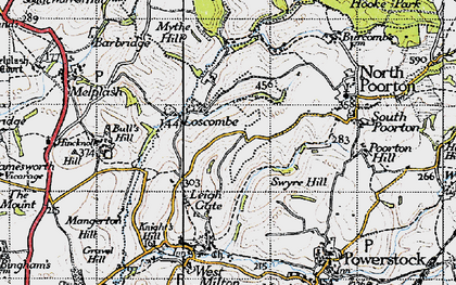 Old map of Loscombe in 1945