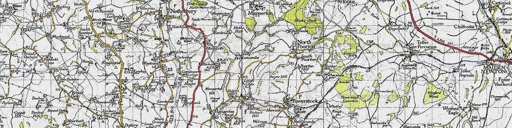 Old map of Loscombe in 1945