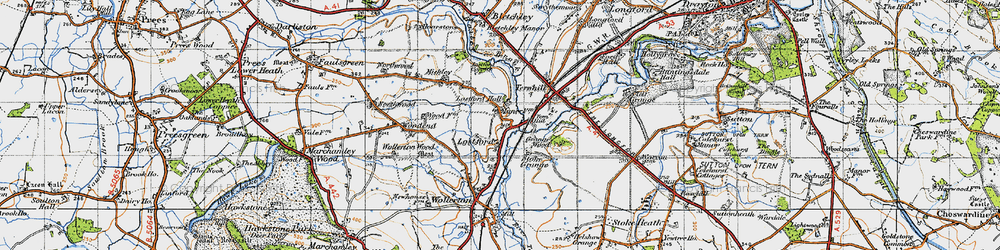 Old map of Lostford in 1947