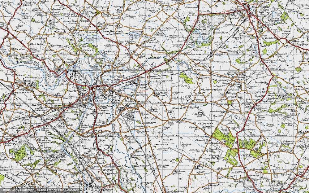 Old Map of Lostock Green, 1947 in 1947