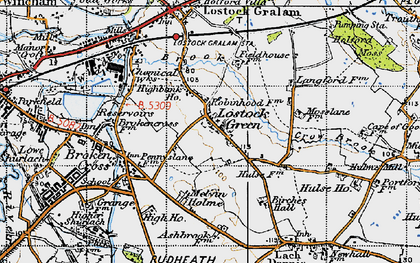 Old map of Lostock Green in 1947