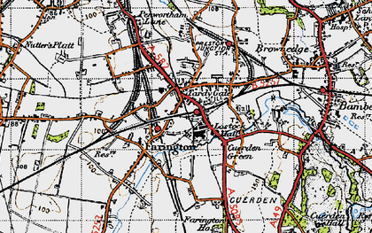 Old map of Lostock Hall in 1947