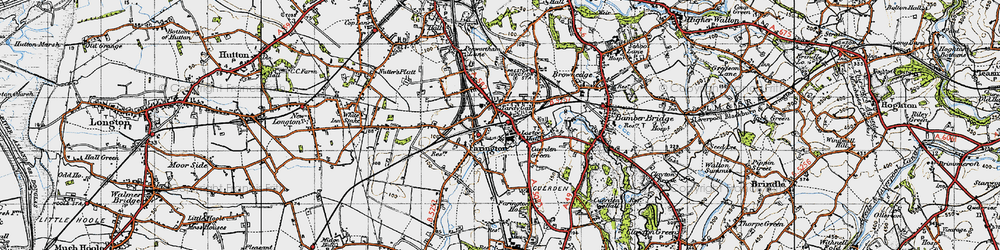 Old map of Lostock Hall in 1947