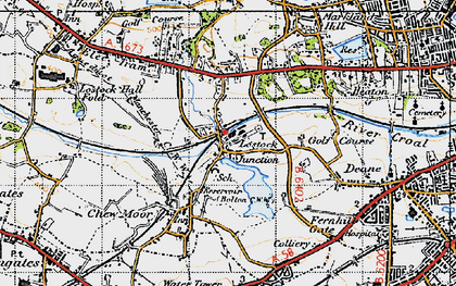Old map of Lostock Junction in 1947