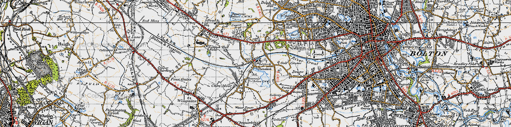 Old map of Lostock Junction in 1947