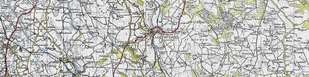 Old map of Lostwithiel in 1946