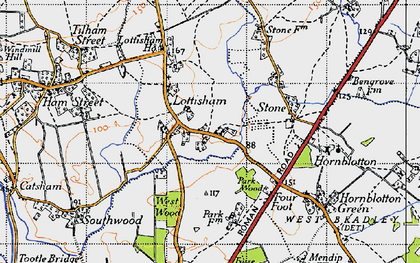 Old map of Lottisham in 1946