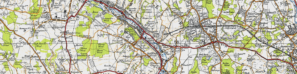 Old map of Loudwater in 1945