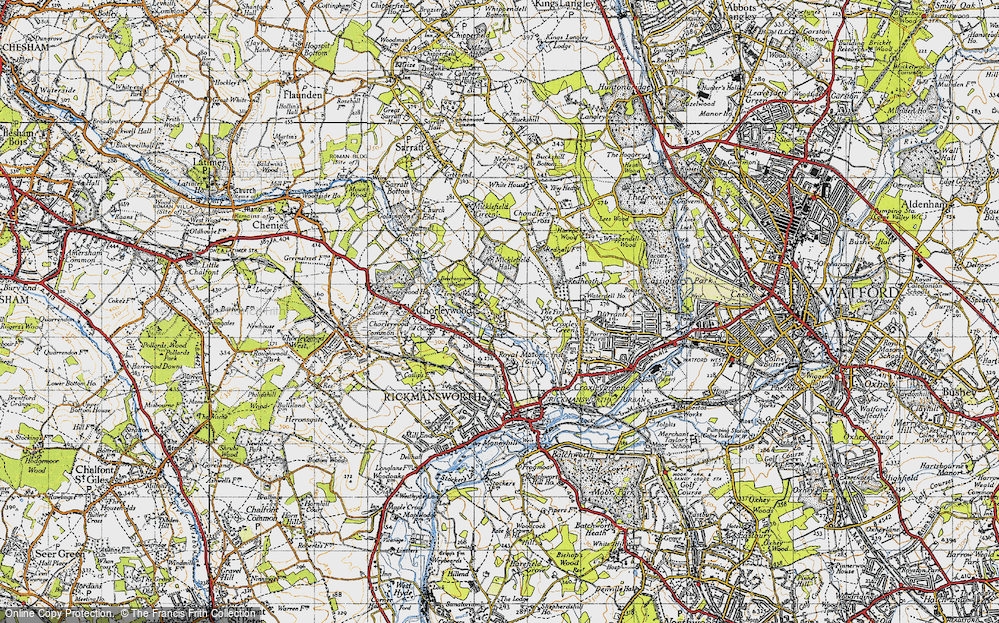 Old Map of Historic Map covering Thurlwood Ho in 1946