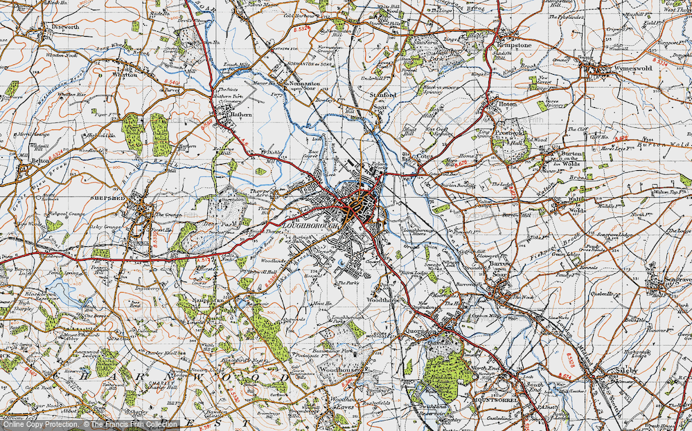 Old Map of Loughborough, 1946 in 1946