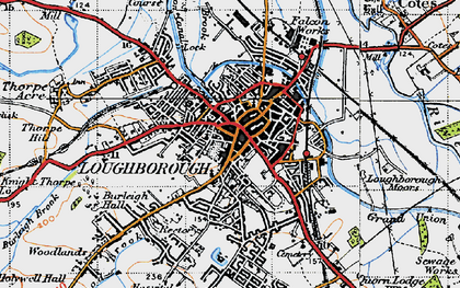 Old map of Loughborough in 1946