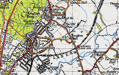 Old map of Loughton in 1946