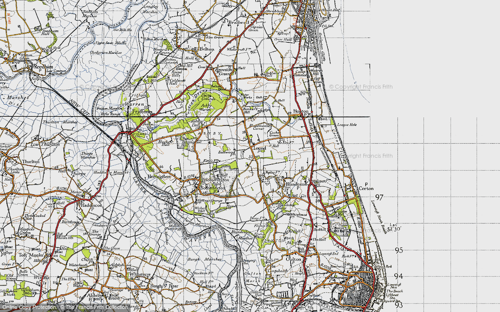 Old Map of Lound, 1946 in 1946
