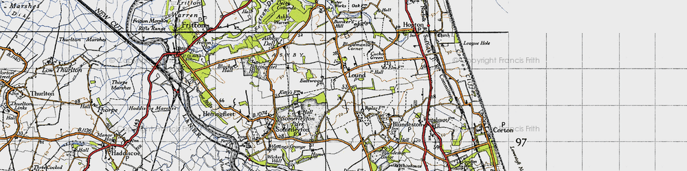 Old map of Lound in 1946