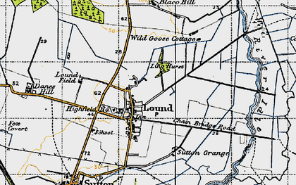Old map of Ling Hurst Lakes in 1947