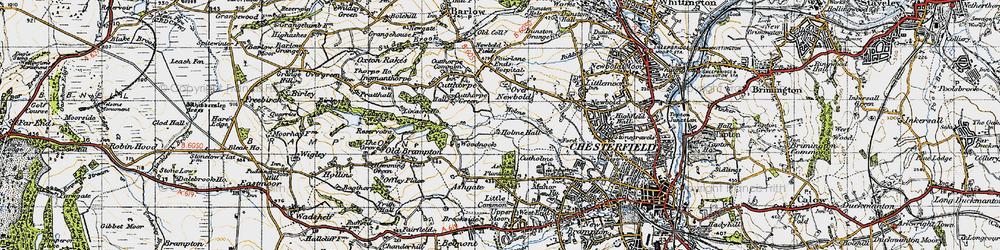 Old map of Loundsley Green in 1947