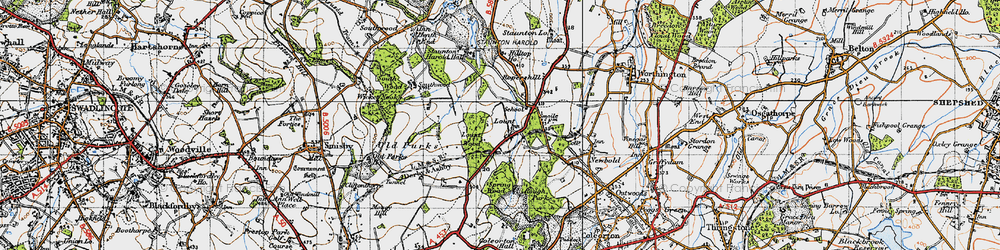Old map of Lount in 1946