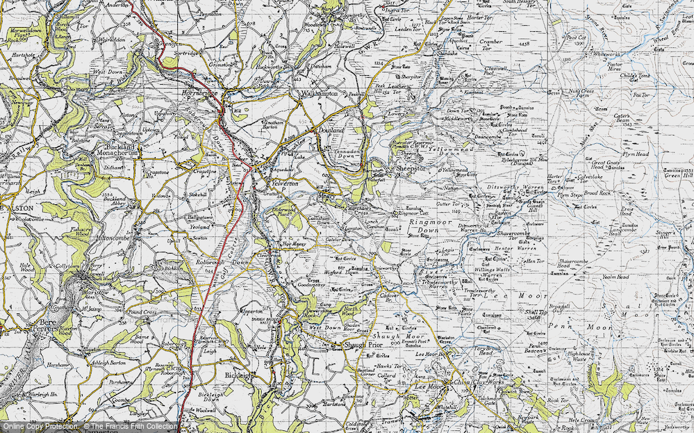 Old Map of Historic Map covering Brisworthy in 1946