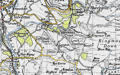Old map of Brisworthy in 1946