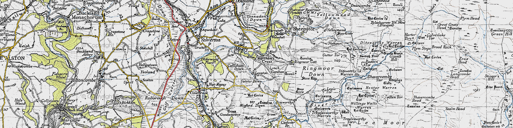 Old map of Brisworthy in 1946