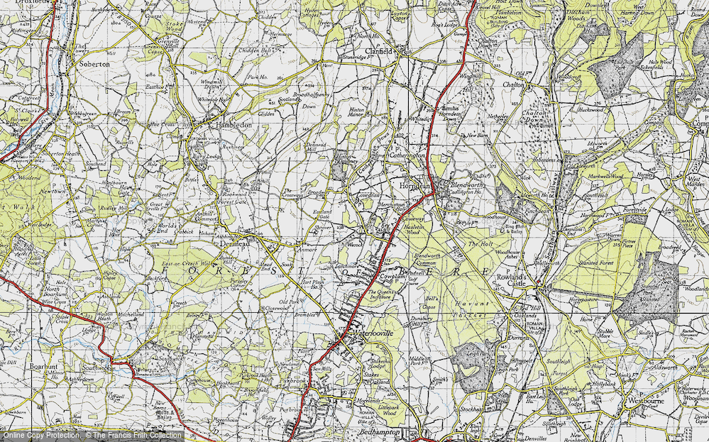 Old Map of Lovedean, 1945 in 1945