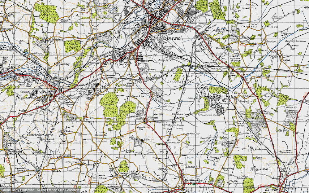 Old Map of Historic Map covering Beeston Plantation in 1947