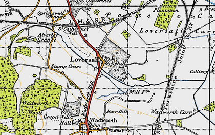 Old map of Loversall in 1947