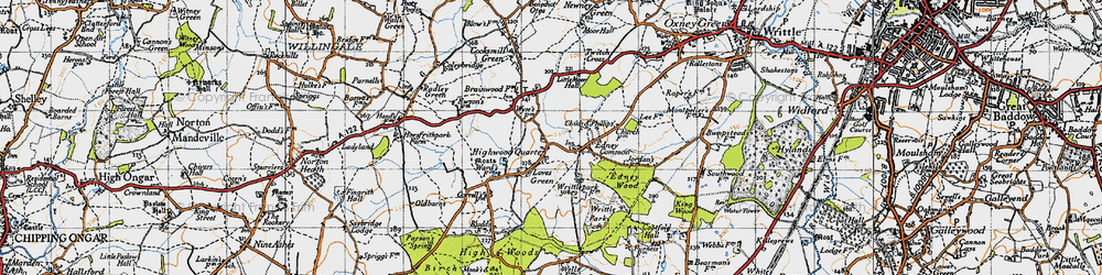 Old map of Wyse's Cottage in 1946