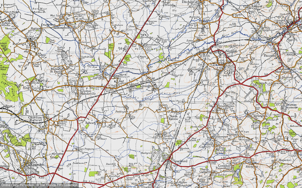 Old Map of Lovington, 1945 in 1945