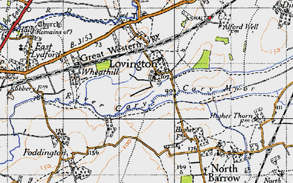 Old map of Lovington in 1945