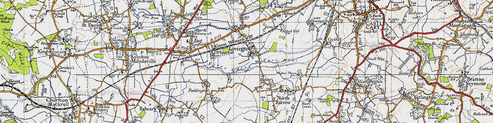 Old map of Lovington in 1945
