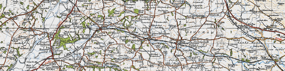 Old map of Ashleys in 1947