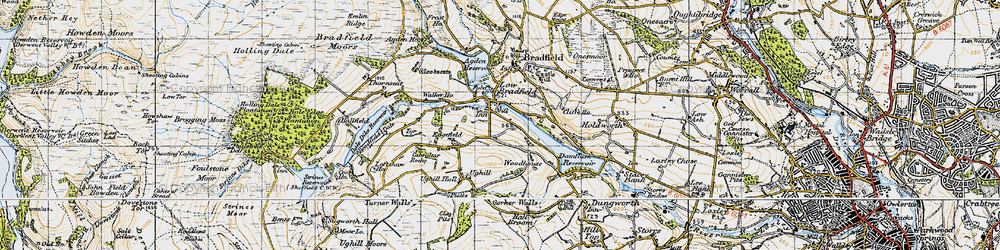 Old map of Low Bradfield in 1947