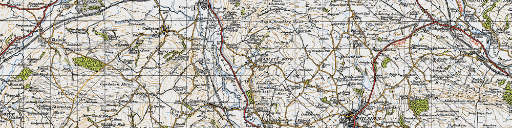 Old map of Bradley Ings in 1947