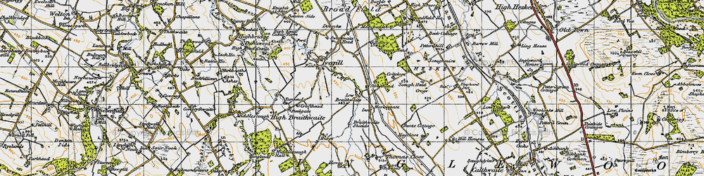 Old map of Braithwaite Shields in 1947