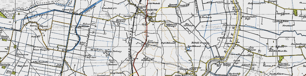 Old map of Low Burnham in 1947