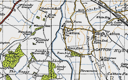 Old map of Low Catton in 1947