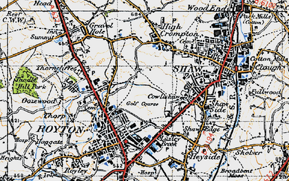 Old map of Low Crompton in 1947