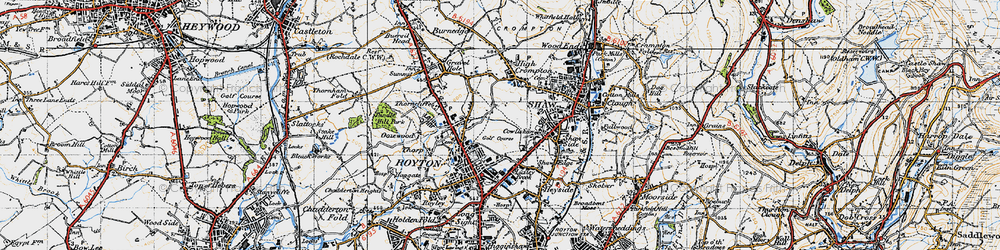 Old map of Low Crompton in 1947