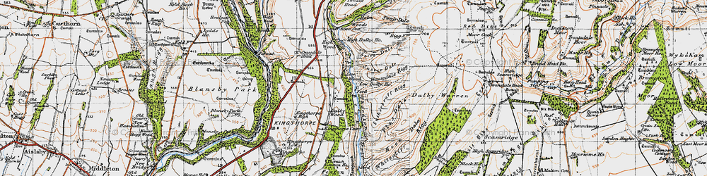 Old map of Dalby Forest in 1947